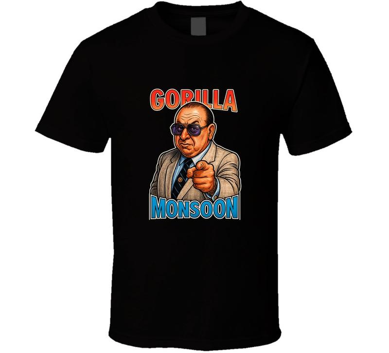 Gorilla Monsoon Retro Wrestling Legend Caricature Unisex T-Shirt S