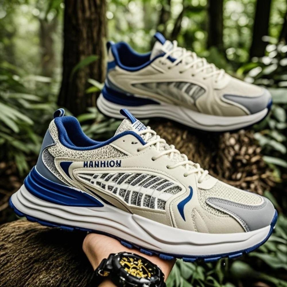 Spring Men's Shoes New Breathable Mesh Surface Sports Shoes Men's Trend All Match Platform Casual Shoes Fashion