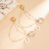 2026 New Imitation Pearl Tassel Beaded Chain Tassel Ear Cuff for Women Fashion Ear Clip Earrings Versatile Non Piercing Jewelry