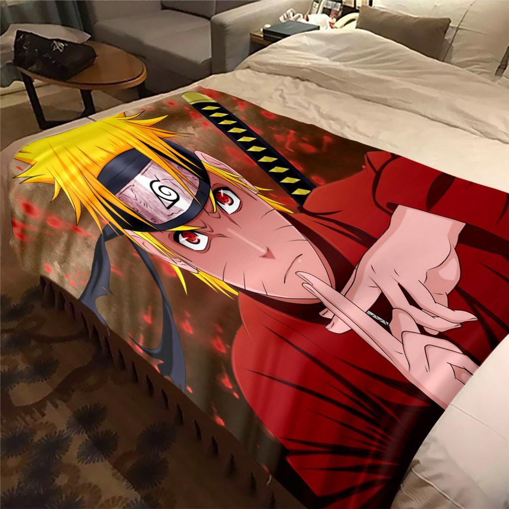 Japanese Anime Cartoon NARUTO Famous Uzumaki Naruto Blanket Soft Home Furnishing Nap Decoration Four Seasons Warm Sherpa Blanket B9