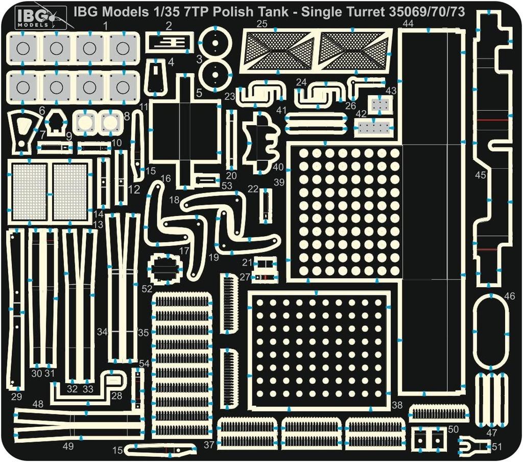 IBG 1/35 Scale Polish Army 7TP Single Turret Tank with 37mm Gun and Full Interior, Plastic Model Kit PB35069