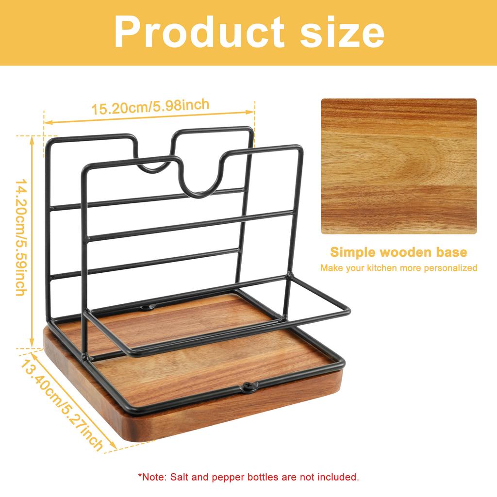 Metal Napkin Holder Standing Napkin Dispenser with Salt Pepper Shakers Caddy Paper Napkin Storage for Kitchen Dining Table Decor