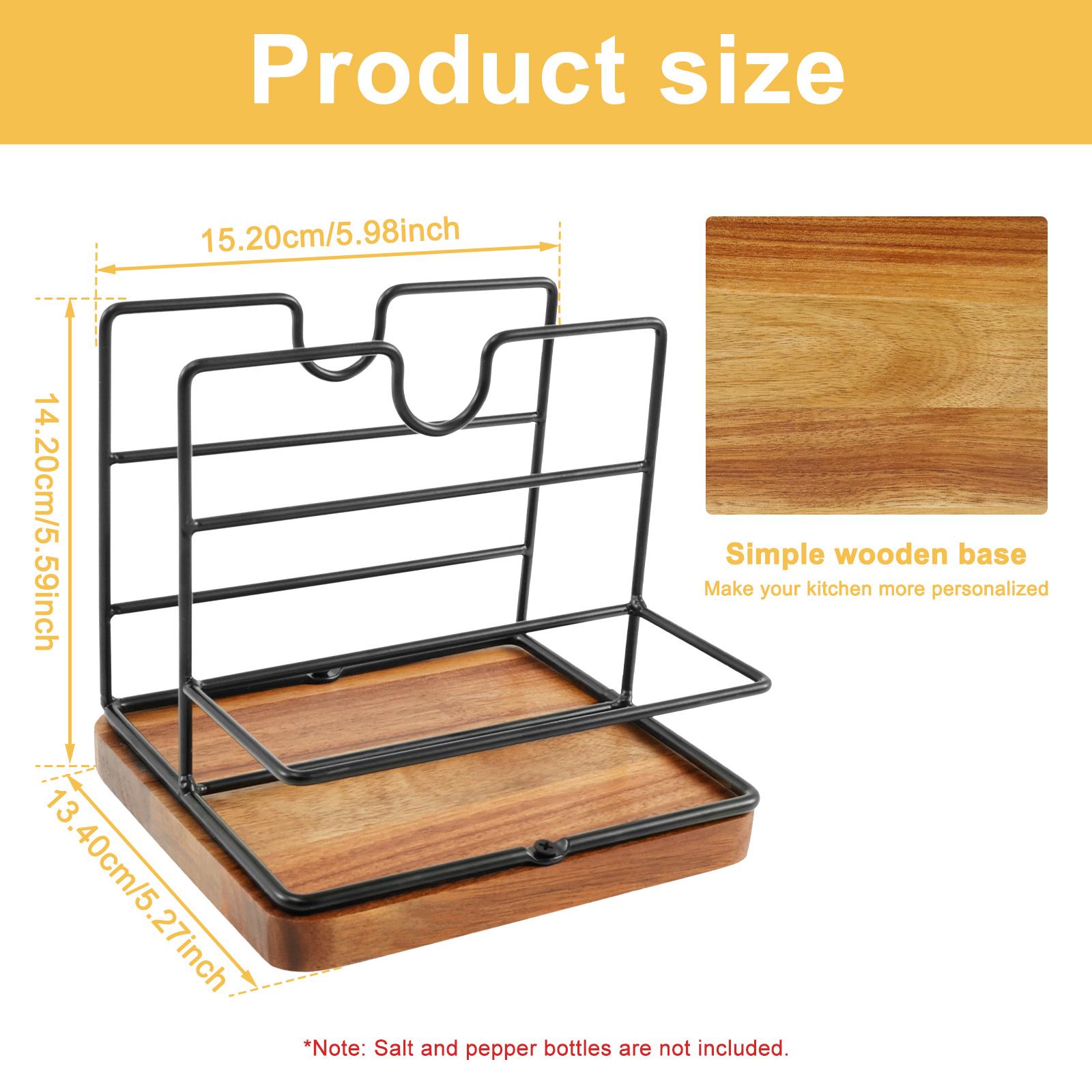 

Metal Napkin Holder Standing Napkin Dispenser with Salt Pepper Shakers Caddy Paper Napkin Storage for Kitchen Dining Table Decor