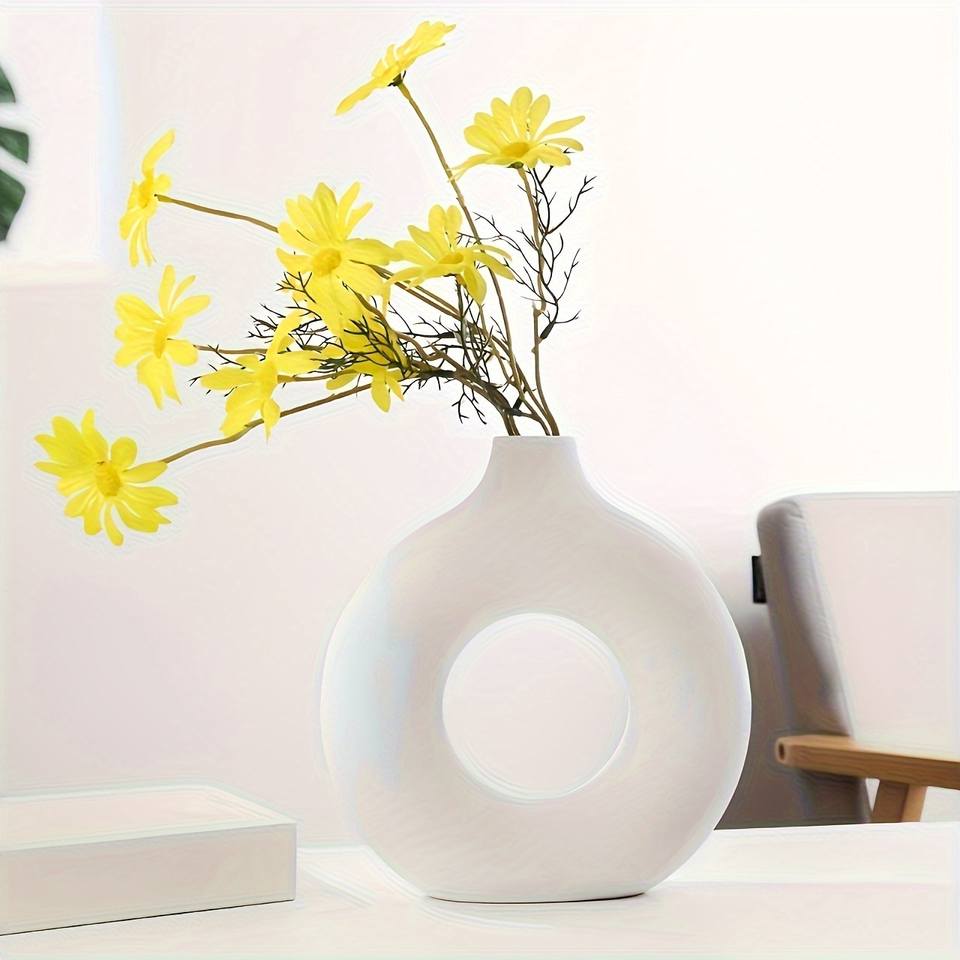 Moderne Plastik-Blumenvase Wasserwellen-Blumentopf 1/2 Stück Körbe Ästhetische Raumdekoration Wohnzimmerdekorationen Ornamente Jarron