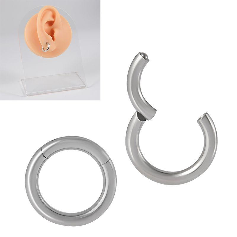 

Travel Yue Титановая сталь Простые пирсинг украшения Мужские и женские Клипсы для ушей 1 thick rod 2mm inner diameter 8mm earrings