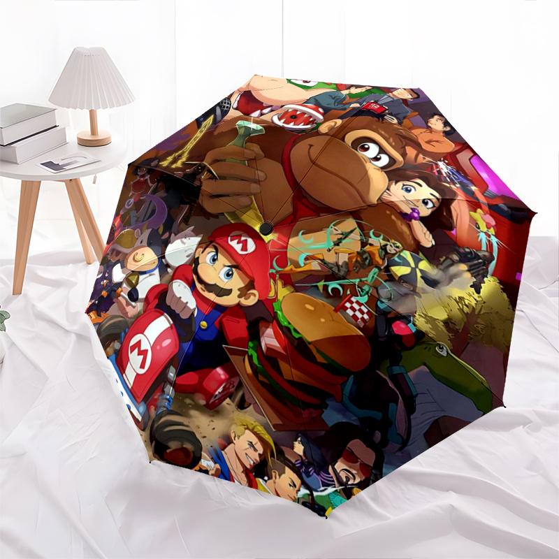 

1pc Super Mario & Friends Pattern Automatic Umbrella is Fashionable and Good-Looking, Suitable for Travel and Daily Use.J089