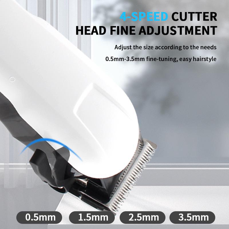 Multi-Speed LCD Display Hair Clipper, USB Rechargeable, High-Power Electric Razor