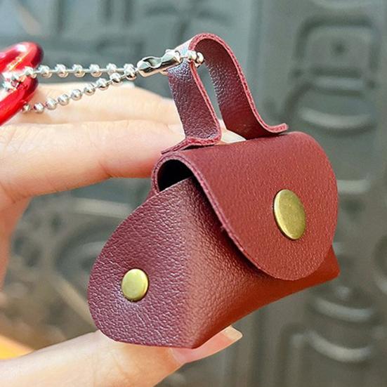 Brelok Mini Torebka Pierożek Portmonetka Zapięcie Bezpieczeństwa Odpinany Pasek na Nadgarstek Wodoodporna Sztuczna Skóra