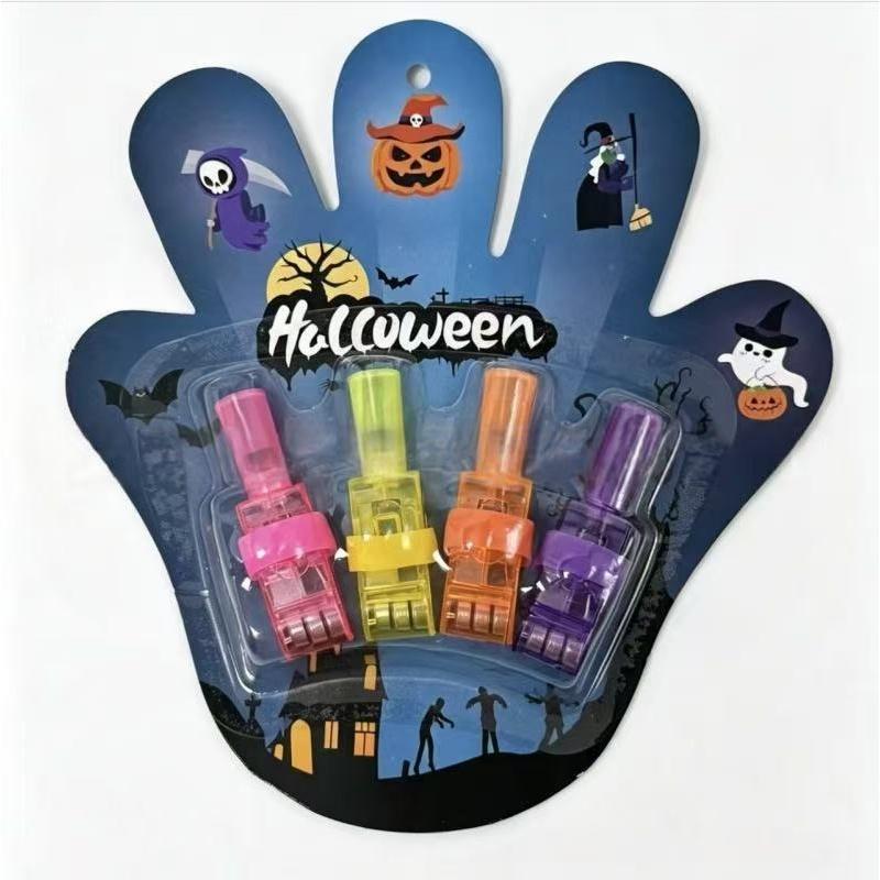 4Pcs Halloween Finger Lights Glow In The Dark Palm Light Up Toys Trick-Or-Treat Goodie Bag Fillers Stuffers Halloween Party Favo