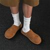 Hight Quality Summer British Style Suede Leather Mules For Men's Women's Khaki Brown Daily Casual Outdoor Slippers Flat Shoes