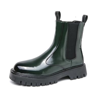 Neue stilvolle Herren-Mid-Calf-Stiefel Freizeit-Motorradstiefel Vielseitige Plateau-High-Top-Schuhe Rutschfeste elegante Chelsea-Boots