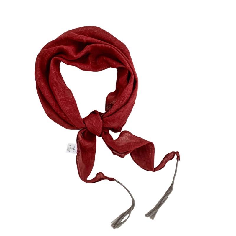 Silk scarf new literary and fashionable scarf retro cotton and linen scarf shawl high atmosphere triangle scarf waist