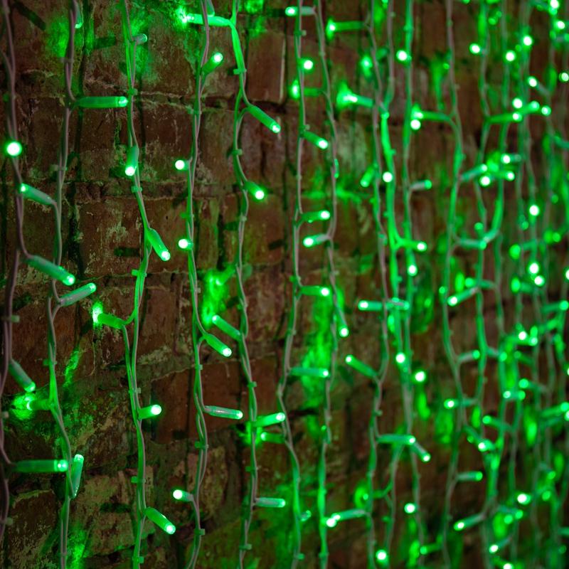 

Garland Neon-night led Rain 2x3m P s White Wire rubber 230 V Green Diodes 237-134