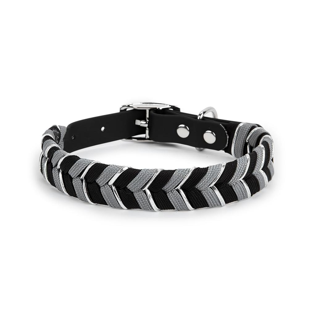 Fashion PVC Braided Luxury Adjustable Dog Collar & Leash with Print Pattern Ribbons Decoration Soft & Durable