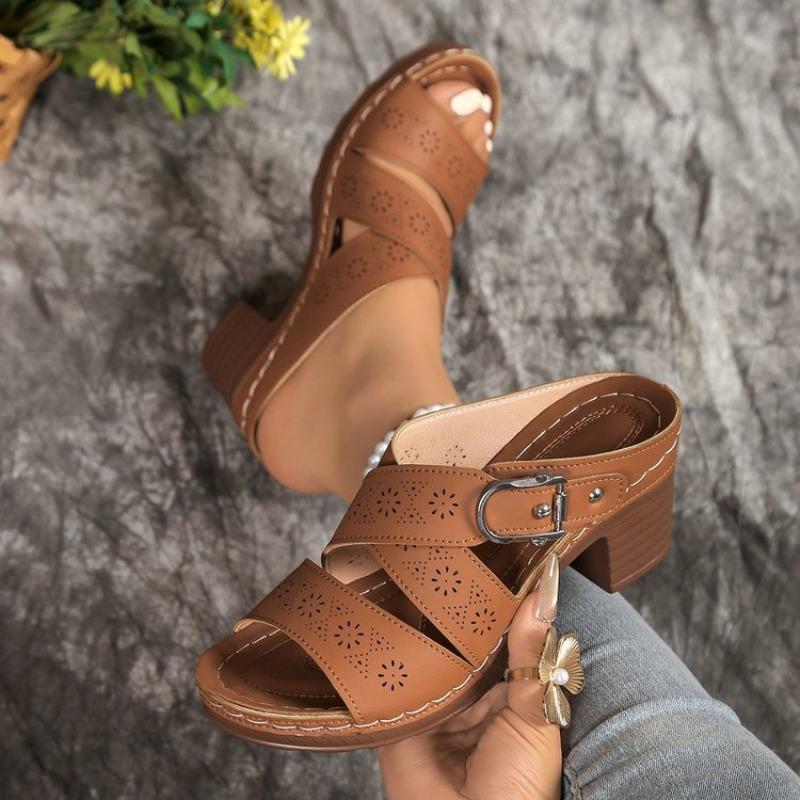 

Большой размер полые шлепанцы на толстой подошве женские ретро танкетка легкие пляжные прохладные шлепанцы 43 светло-коричневого