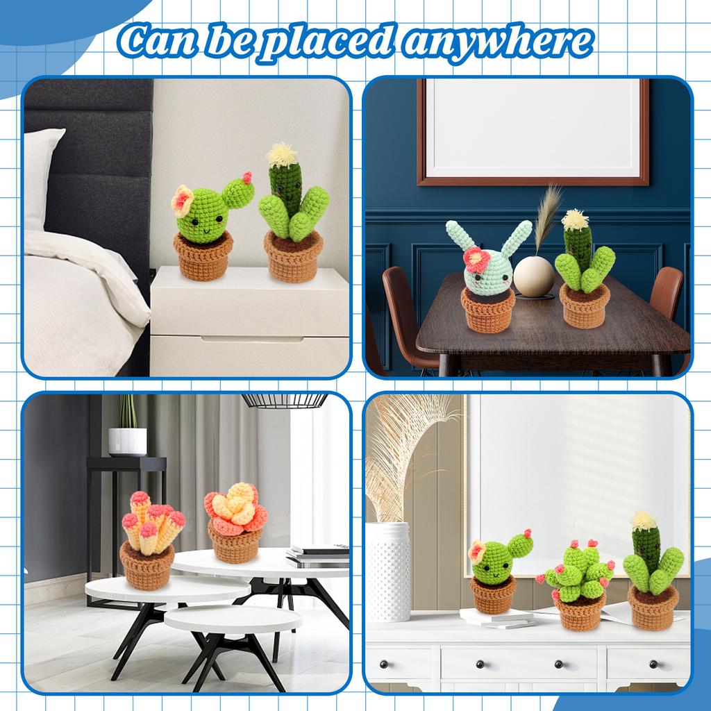 Beginners Crochet Kits, Crochet Potted Plant Kits, with Yarn, Crochet Hooks, Instructions DIY Crochet Craft Starter Kits