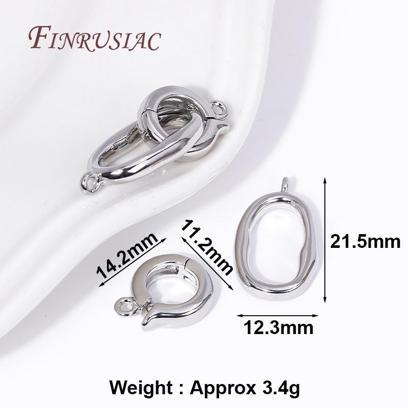 18K Gold Plated Brass Round Connector Clasps For Necklaces Bracelet Jewelry Making Supplies DIY Findings Accessories