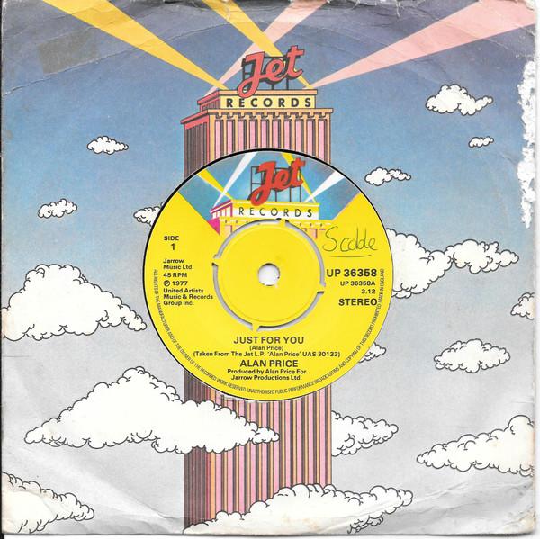 

7inch Record ALAN PRICE - Just For You UP36358 Jet Records 1978 UK Pop Used
