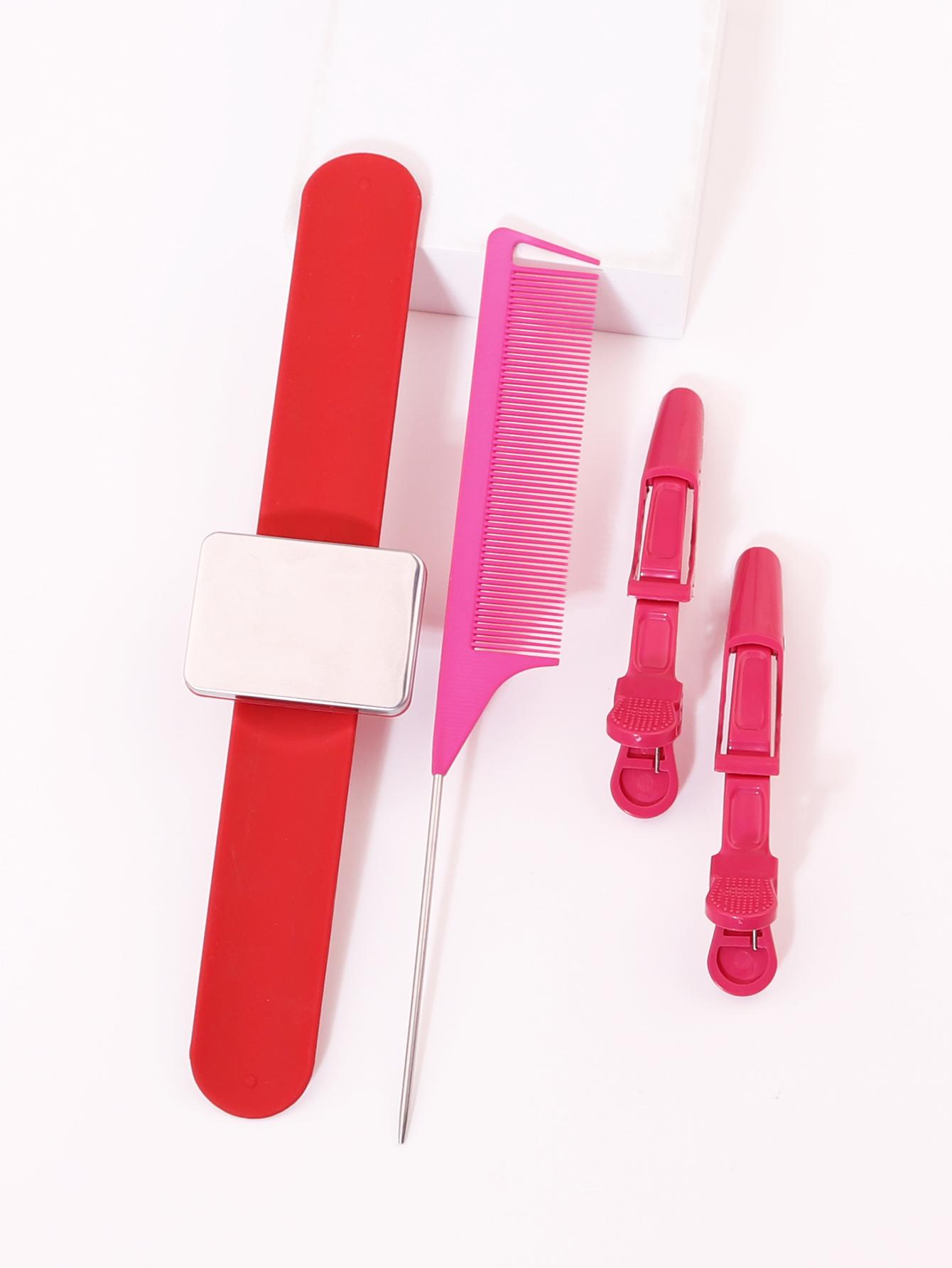 

4-piece/set magnetic wristband with stainless steel pointed ponytail comb and two hairstyle clips Special for real hair wigs