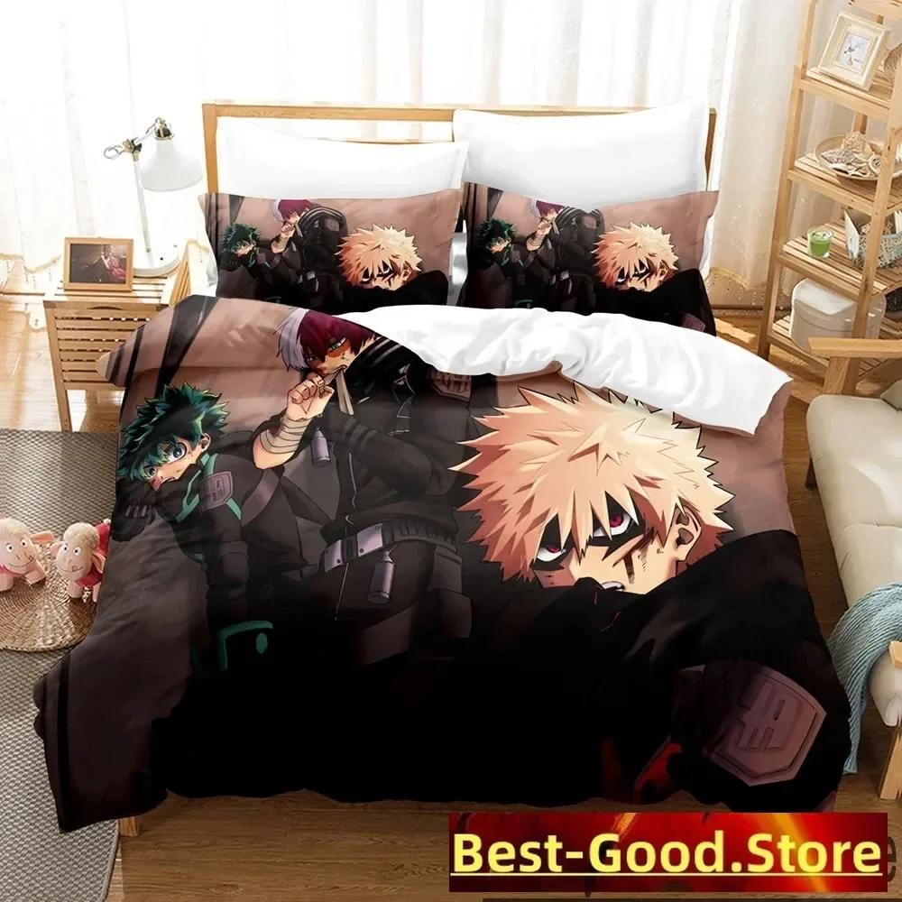 Anime My Hero Academia Bedding Set Printed Bed Set With Pillowcase Bed Duvet Cover Soft Queen Super King Size Home Textileextile