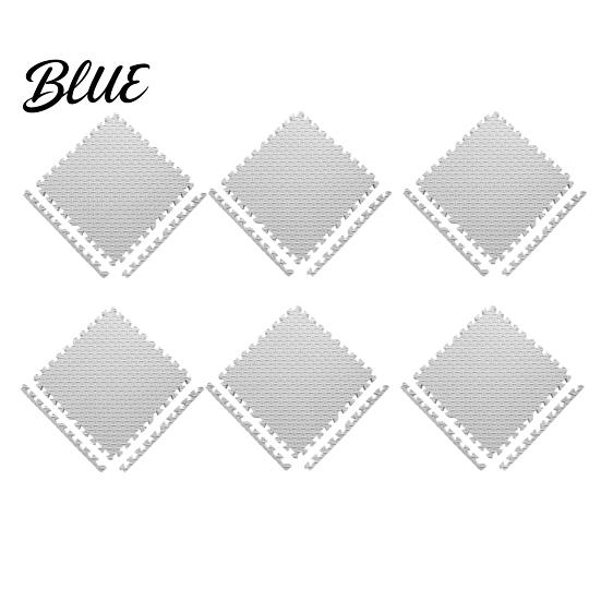 High Density EVA Foam 6Pcs Gym Floor Mats Puzzle Interlocking Tiles for Waterproof Workout Surface Home Gym Kids Play Areas Kitchen Flooring 11.8"