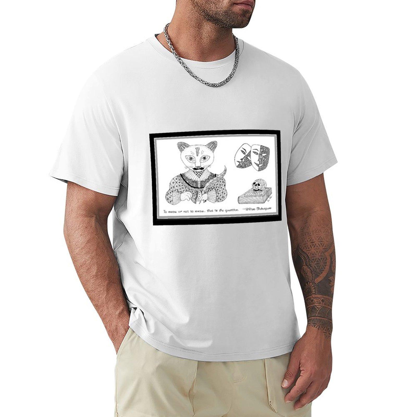 London Kitty as William Shakespurr Zendoodle TShirt new edition summer 2025 mens vintage t shirts S