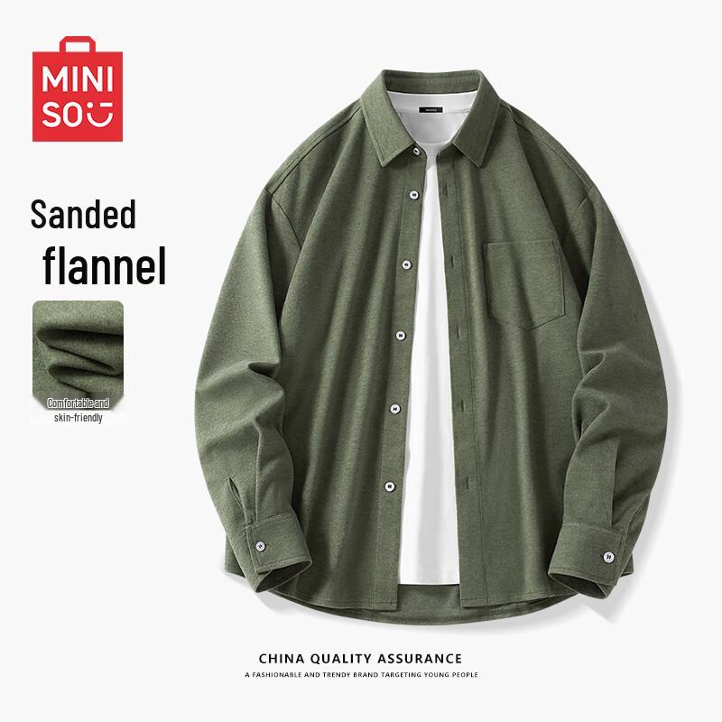 MINISO Men's Flannel Long-Sleeve Shirt
