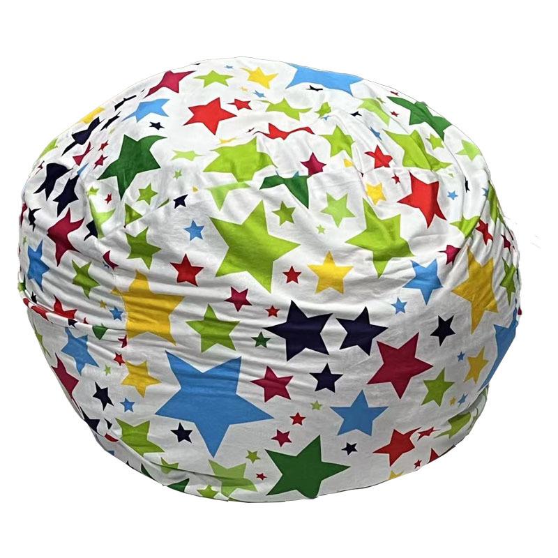 Plush Animal Toy Storage Bag - Children's Soft Bean Bag Chair Cover with Zipper