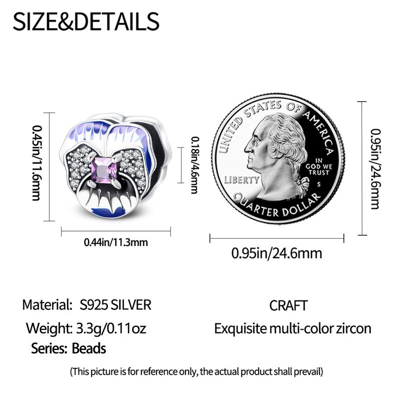 Copper Charms Original Gradient Flowers Beads Fit Bbracelet Jewelry Diy Lady'S Gift Accessory