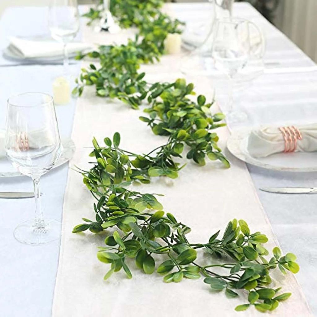 1.8m Artificial Boxwood Garland F Wreath Fake Hanging Plant Vines Suitable For Home Kitchen Wedding Indoor And Outdoor Decoration