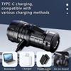Mini Bright Flashlight Rechargeable Magnetic Clip Small Torch 12 Modes Multi-function Work Light Portable Outdoor Emergency Lamp