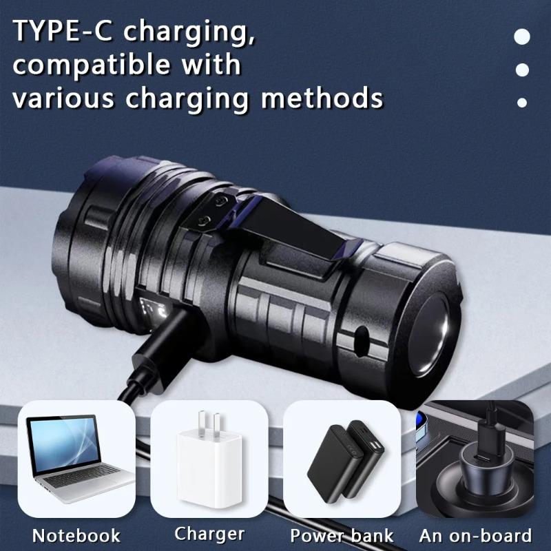 Mini Bright Flashlight Rechargeable Magnetic Clip Small Torch 12 Modes Multi-function Work Light Portable Outdoor Emergency Lamp
