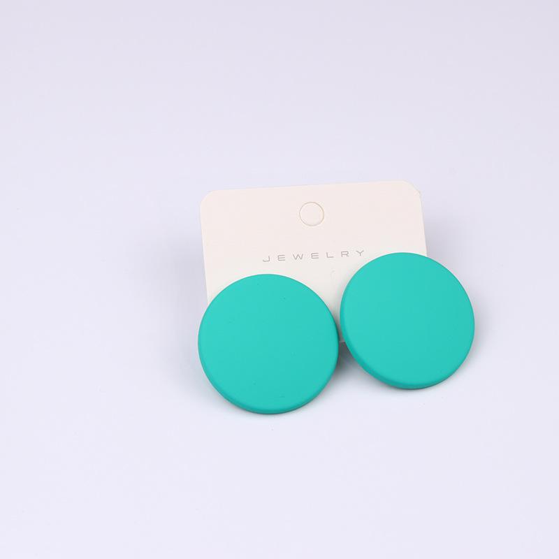 Pinkdudu Candy Color Round Acrylic Stud Earrings Color Sprayed Earrings Cute Simple Casual Earrings PD2232