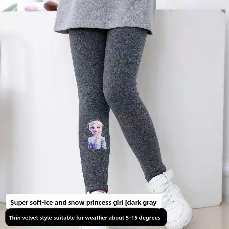 

Леггинсы для девочек осень-зима плюс бархатные брюки с рисунком для девочек детские теплые штаны 140