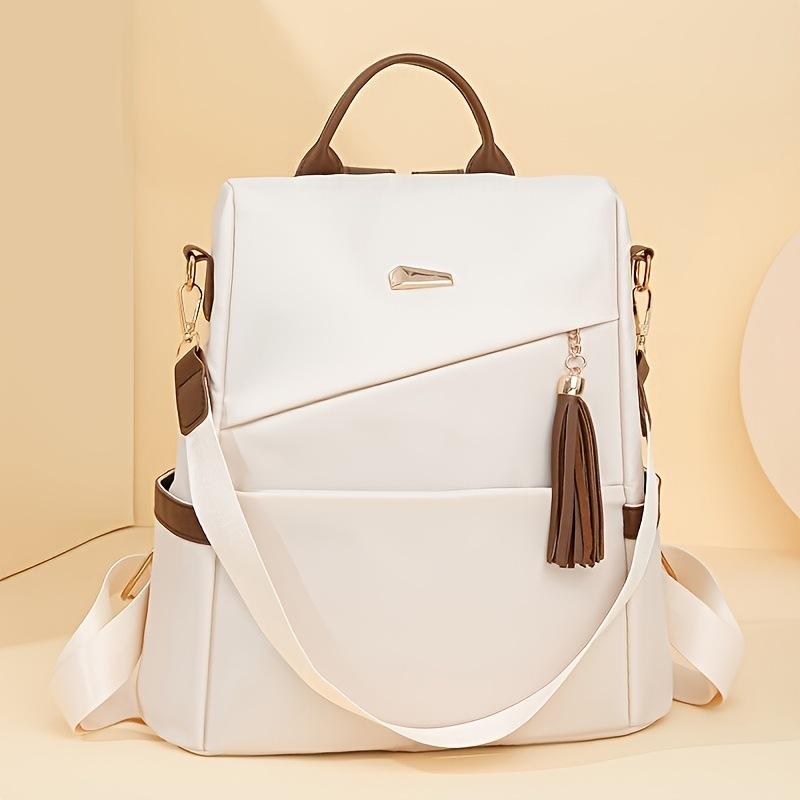 Simple and stylish backpack female new student large-capacity soft leather schoolbag casual backpack