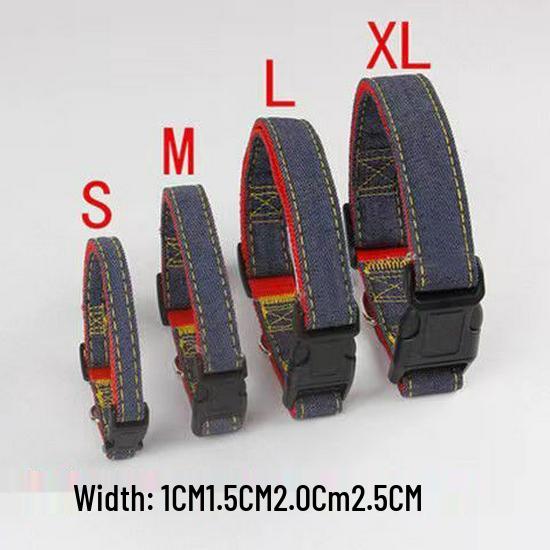 Denim Dog Leash and Harness Set with Teddy Chain for Small To Medium Dogs