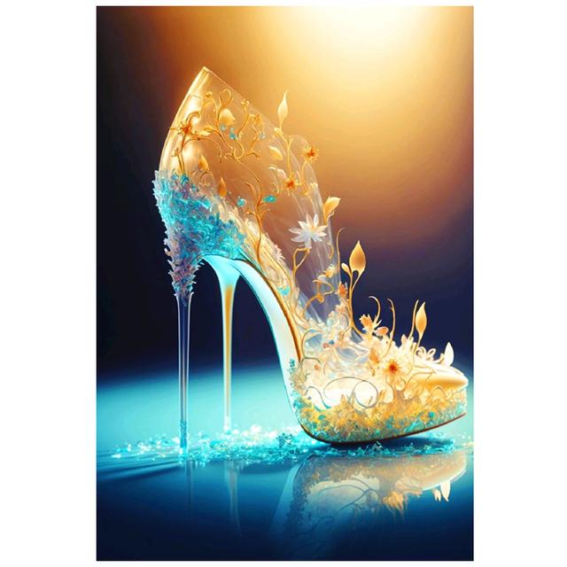 5D DIY Diamond Painting New Arrival White High Heel Butterfly Diamond Mosaic Embroidery Cross Stitch Kit Home Decoration