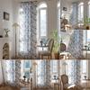 Panou Curtain Boho cu Imprimeu Floral și Margine cu Ciucuri Buzunar pentru Baghetă Draperie Filtrantă pentru Lumină pentru Decor Fereastră Living Dormitor Casă la Țară