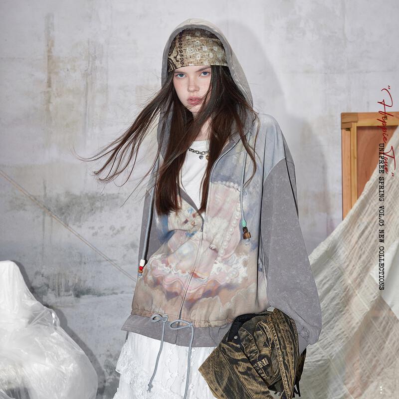 unifree Мечтательная ретро толстовка с капюшоном L