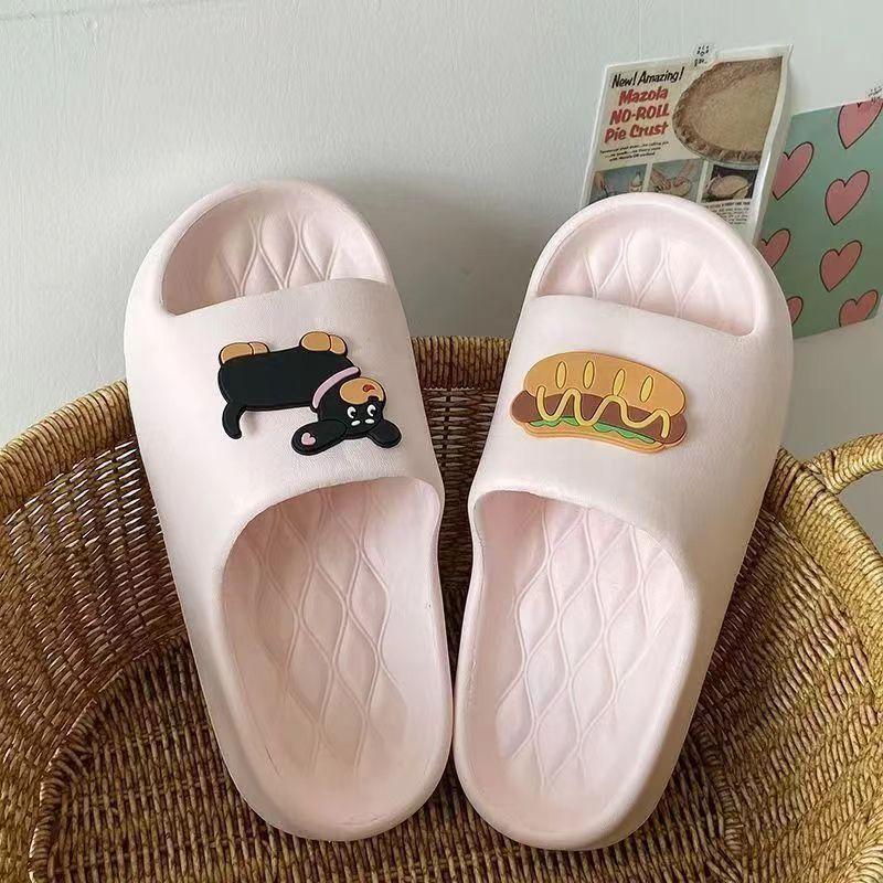 New summer cool slippers women's home leisure soft bottom beach wear thick bottom women's cartoon slippers