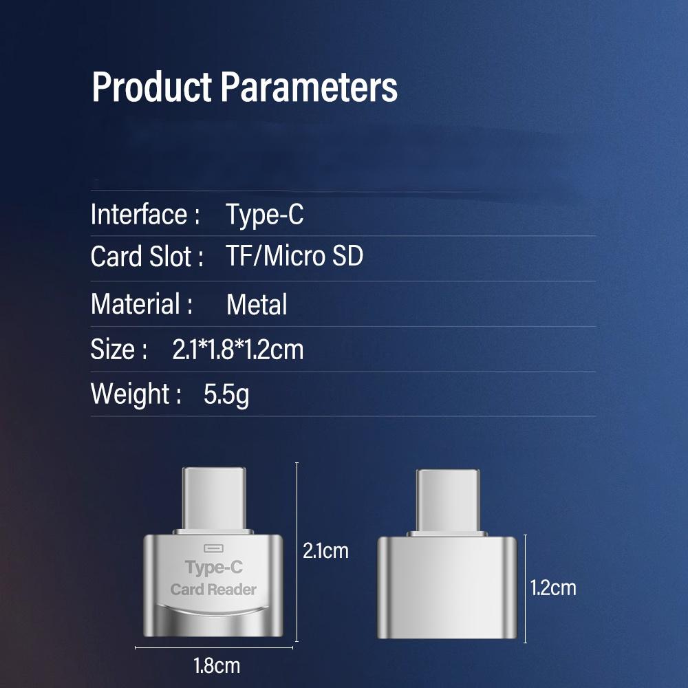 Compatible Type C Usb Tf Card Reader Type C Usb Adapter / Tf Card Reader for Android Mobile and