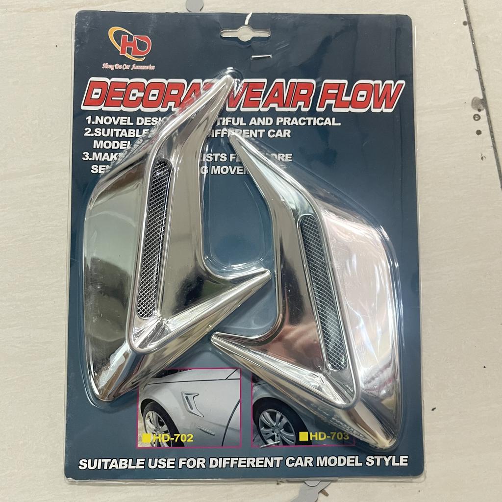 2 Pcs Plastic Car Side Air Outlet Flow Mudguard Car Modification Supplies Shark Cheek Air Intake Trim Fake Hood Vents