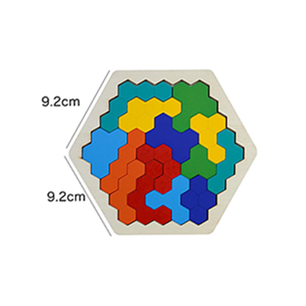 Sechseckpuzzle aus Holz, Tangram, Denkspiel, Geometrie, Logik, IQ-Spiel für Kinder