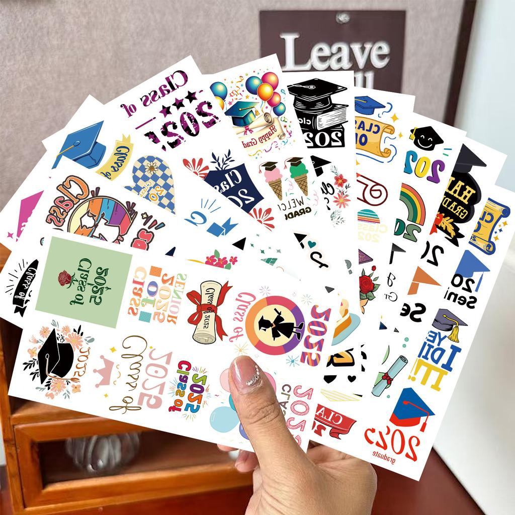 New Cartoon Graduation Season Series Tattoo Stickers Waterproof Party Gift Funny Face Stickers