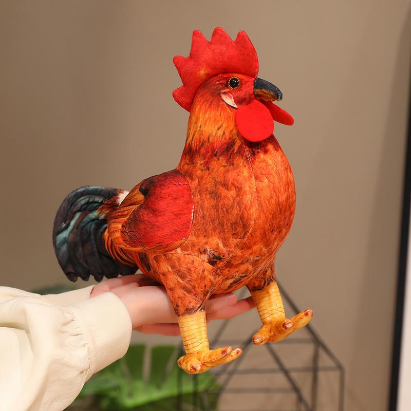 New Lifelike Animal Rooster Emulational Chicken Simulation Soft Stuffed Doll Cute Plush Toy Boy Girl Birthday Christmas Gift