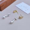 Trendy New 2 In 1 Detachable Stud Earrings for Women Gold Color Water Drop Studs Unusual Earrings Silver Color Metal Earrings