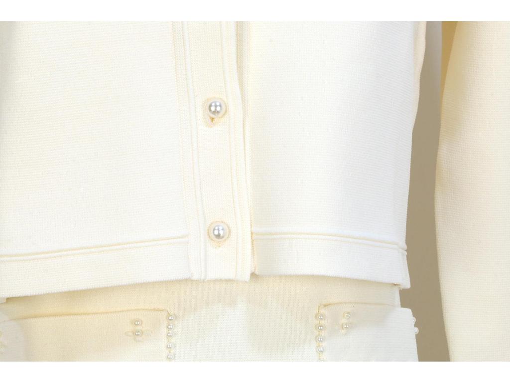 M's 2025 Early Spring Women's French Sleeveless Round Neck Knitted Dress with Pearl Openwork Pattern