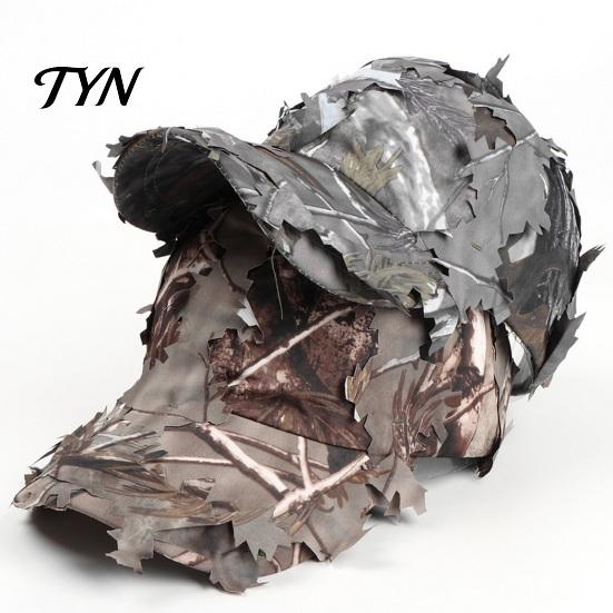 Comfortable Daily Wear Cap 3D Leafy Camouflage Cap, Tactical Hunting Hat, Adjustable Jungle Lightweight Training Hat Camo for Men, Turkey Hunting,