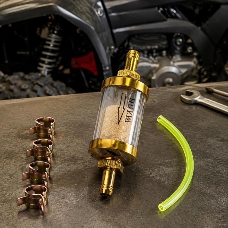 Filter and Hose Service Kit, 8mm Connection for Recreational Vehicles, Intended for Inline Gas Line Replacement and Maintenance Tasks