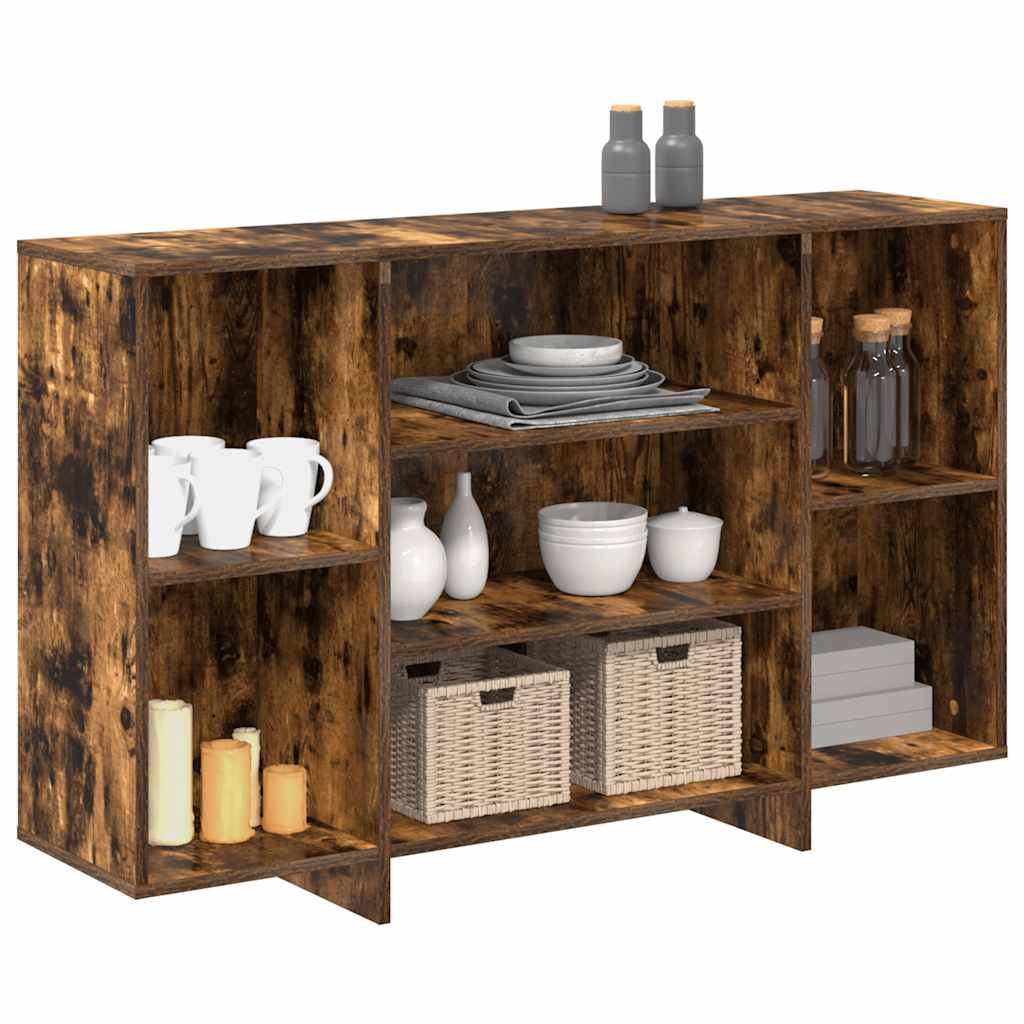 Sideboard Smoked Oak 120 X 30 X 75 Cm Wood Based Material